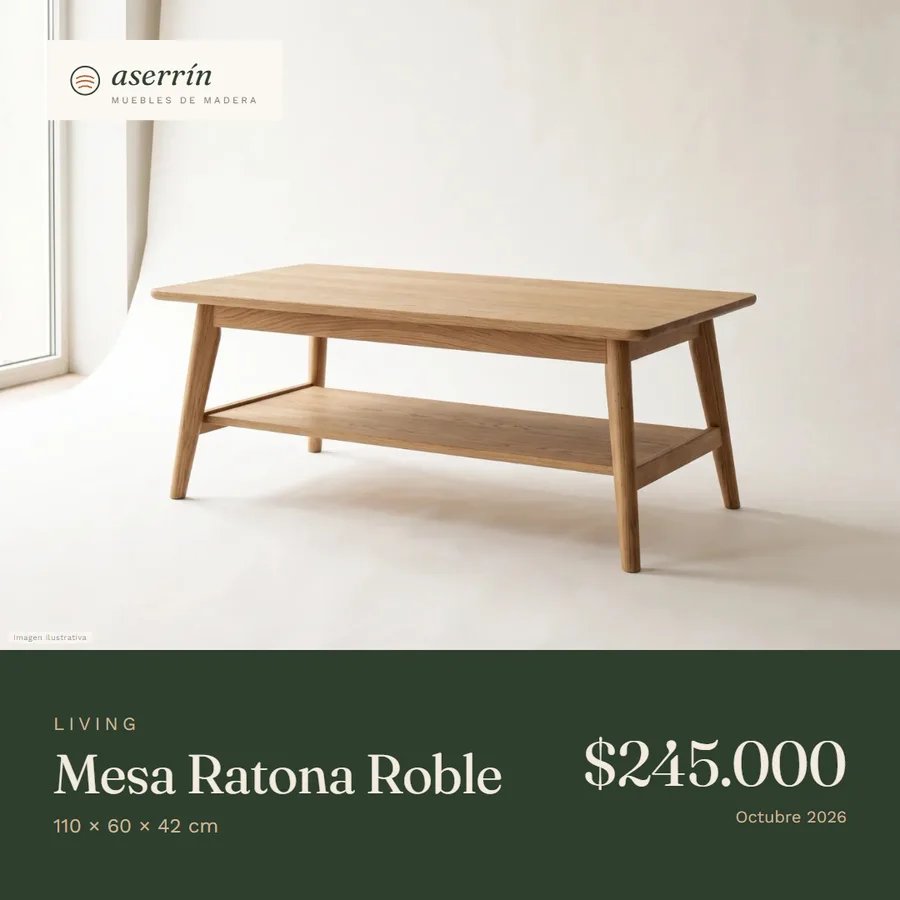 Placa para WhatsApp de ejemplo de Muebles Aserrín